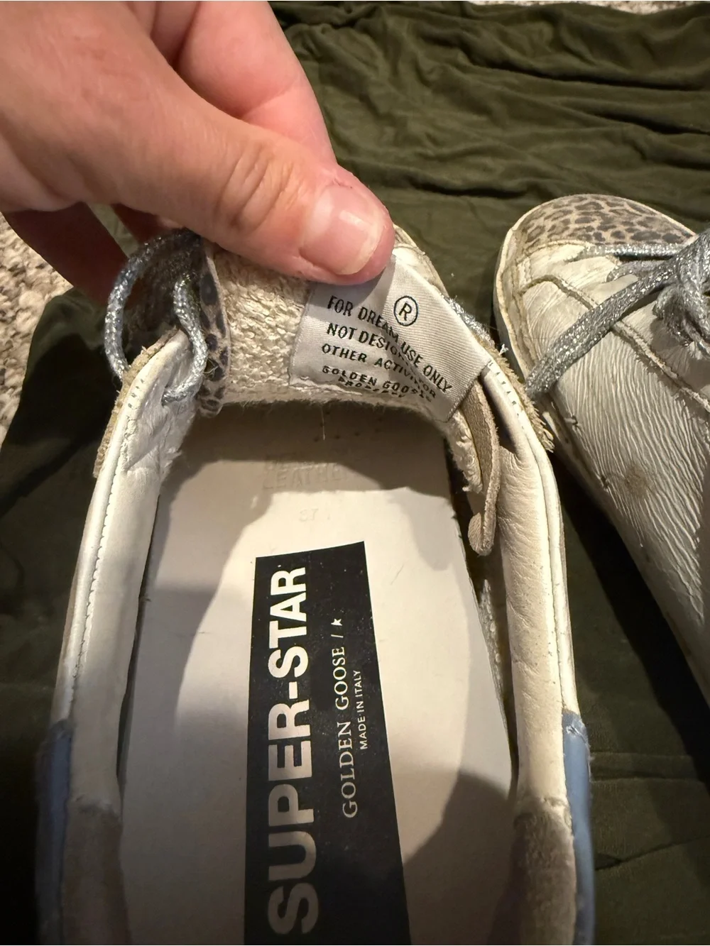 Golden Goose Super-Star Sneakers in White and Light Blue size 37